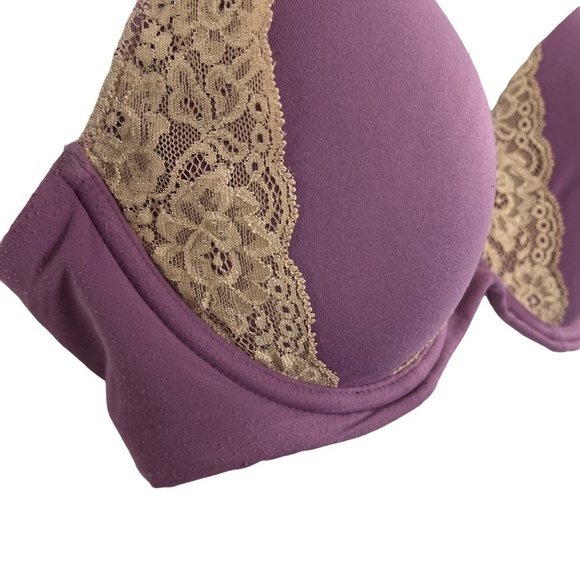 SOMA EMBRACEABLE FULL COVERAGE LACE TRIM Purple Underwire Lined Bra sz 34D - Picture 6 of 16